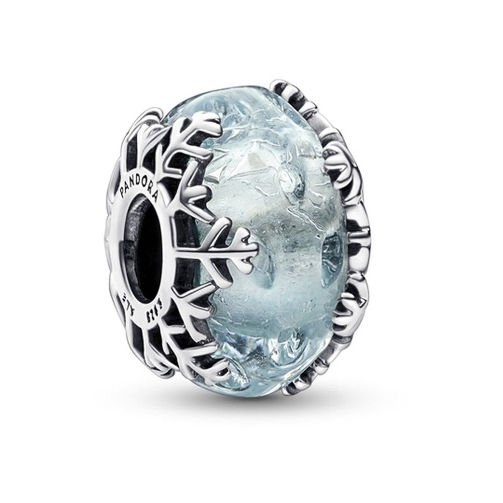 PANDORA Winter Blue Snowflake Murano Charm 792377C00