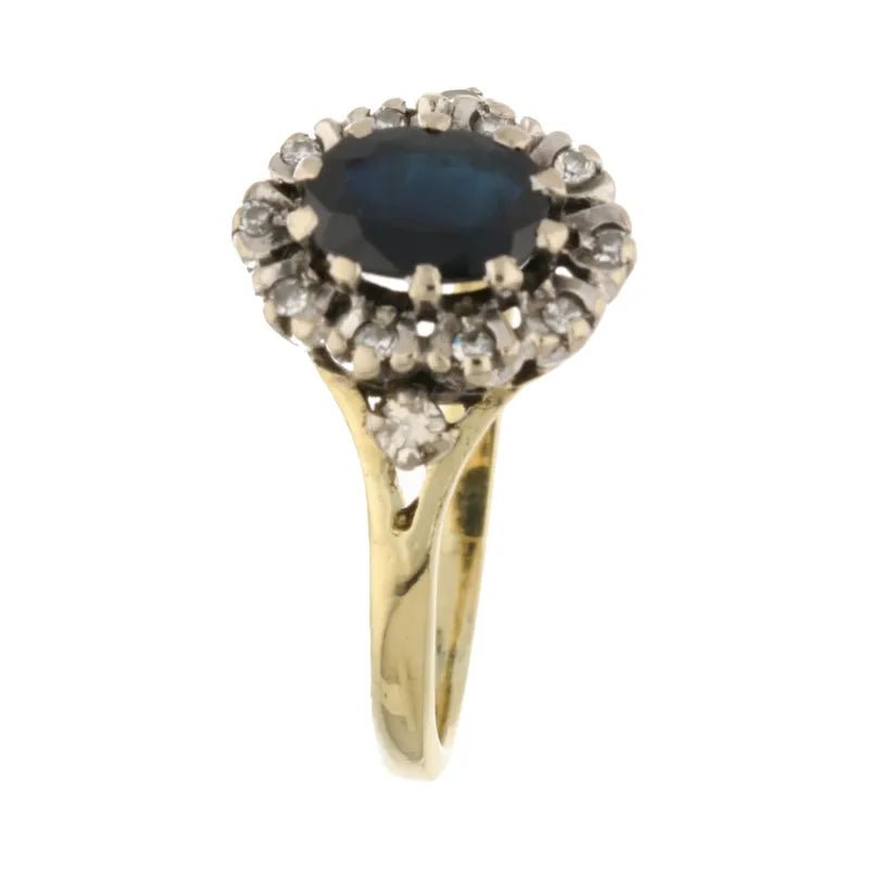 Polished Pre - Owned 9ct Gold Sapphire & Diamond Ring2026w35-32-7