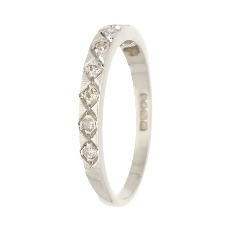 Pre - Owned 18ct White Gold Diamond Set Half Eternity Ring Approx 0.18ct 3.01g Size S2025W16-15