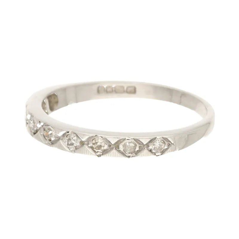 Pre - Owned 18ct White Gold Diamond Set Half Eternity Ring Approx 0.18ct 3.01g Size S2025W16-15