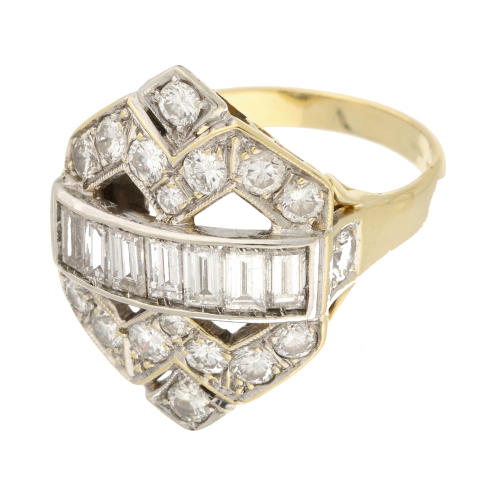 Pre - Owned 18ct Yellow Gold 2.25ct Diamond Cocktail Ring