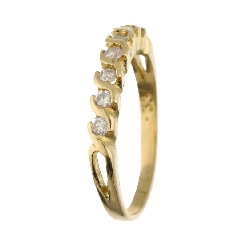 Pre - Owned 18ct Yellow Gold Diamond Half Eternity 0.33ct2026W33-4-6