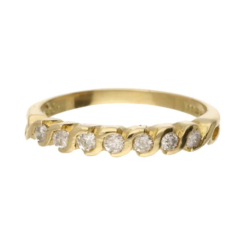 Pre - Owned 18ct Yellow Gold Diamond Half Eternity 0.33ct2026W33-4-6