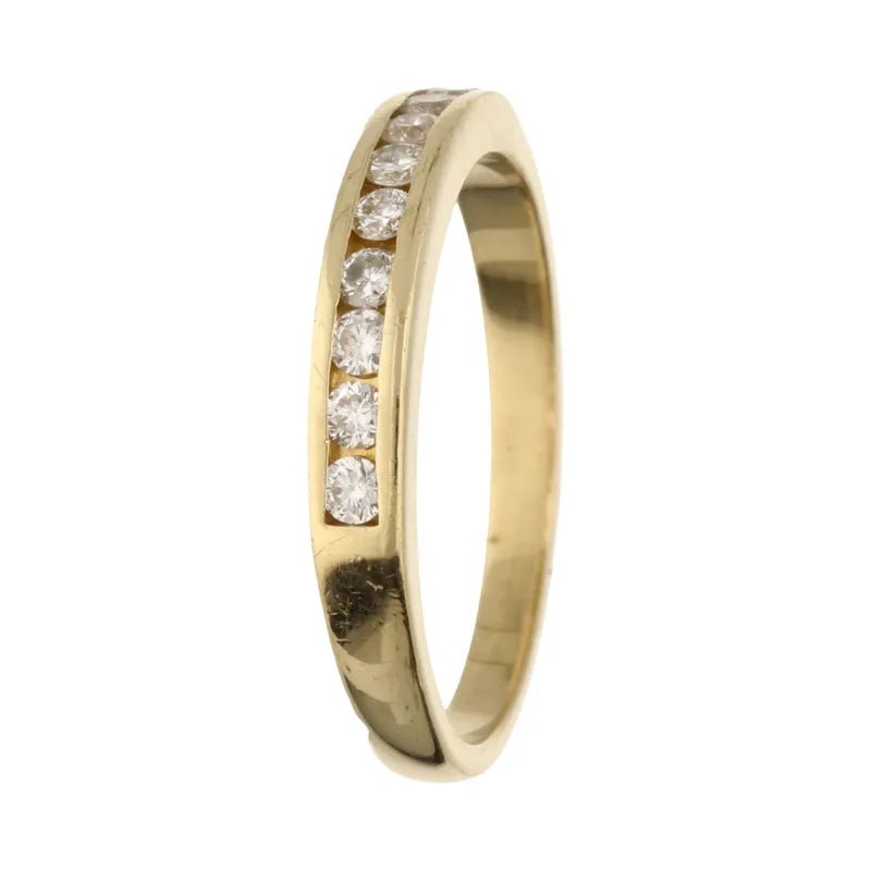 Pre - Owned 18ct Yellow Gold Diamond Half Eternity Ring 0.27ct2026W30-4-7