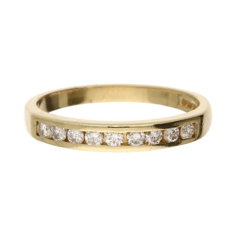 Pre - Owned 18ct Yellow Gold Diamond Half Eternity Ring 0.27ct2026W30-4-7