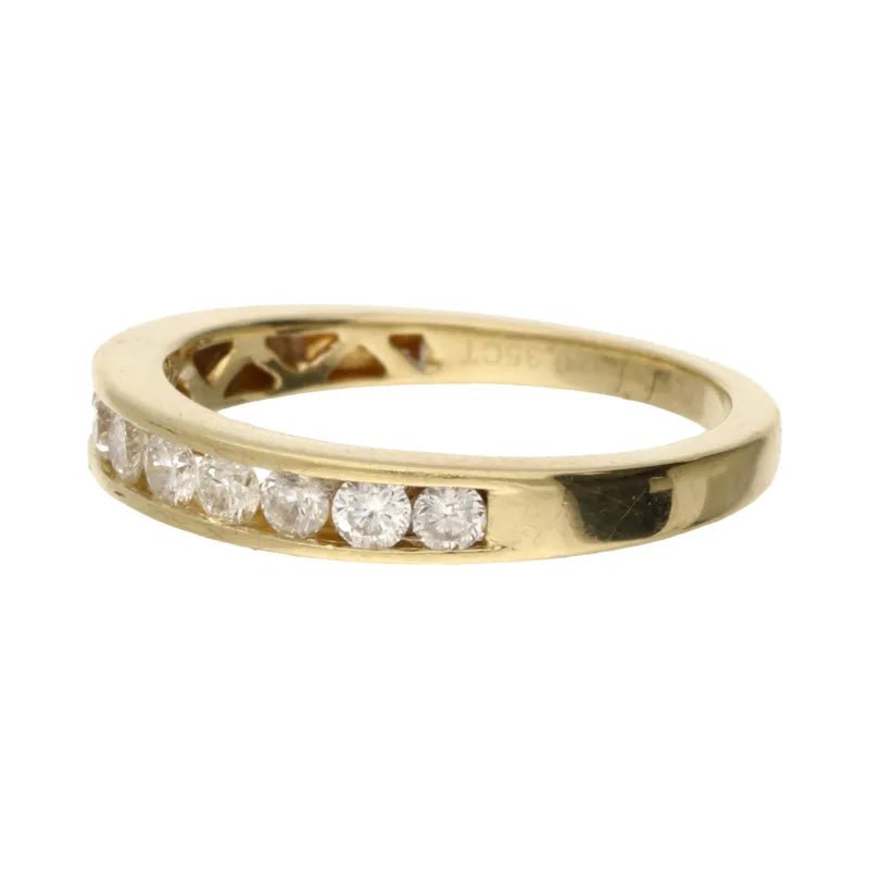 Pre - Owned 18ct Yellow Gold Diamond Half Eternity Ring 0.35ct2026W30-2-7
