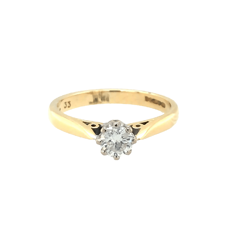 Pre - Owned 18ct Yellow Gold Diamond Solitaire Ring.