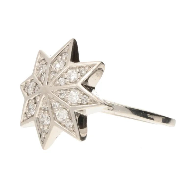Pre - Owned 9ct White Gold Diamond Star Ring2026W32-20-15