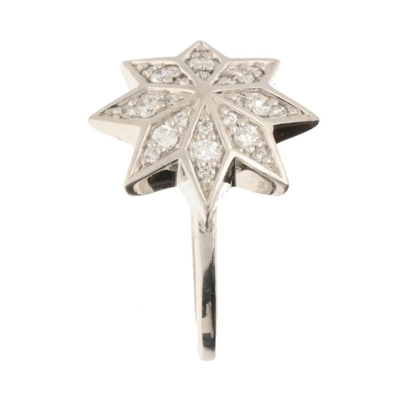Pre - Owned 9ct White Gold Diamond Star Ring2026W32-20-15