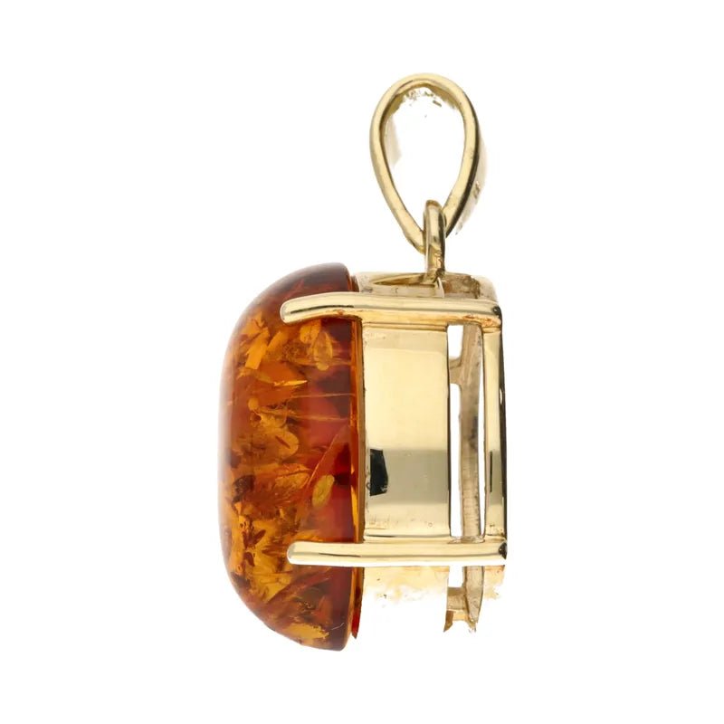 Pre - Owned 9ct Yellow Gold Amber Pendant 5.4ct2026W31-25-41