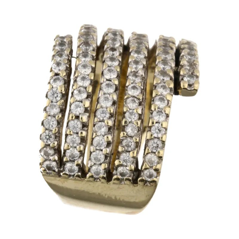 Pre - Owned 9ct Yellow Gold CZ Wrap Ring2026W33-14-6