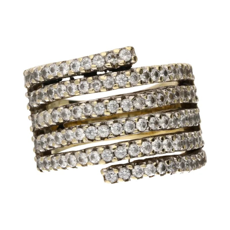 Pre - Owned 9ct Yellow Gold CZ Wrap Ring2026W33-14-6