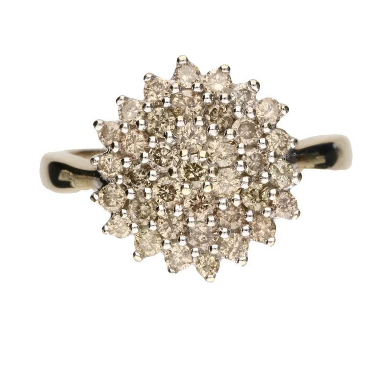 Pre - Owned 9ct Yellow Gold Diamond Cluster Ring249557