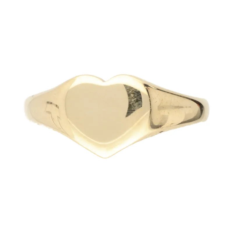 Pre - Owned 9ct Yellow Gold Heart Signet Ring2026W34-10-1