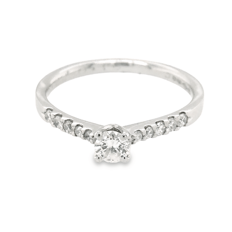 Pre - Owned Platinum Diamond Ring with Tapered Diamond29465