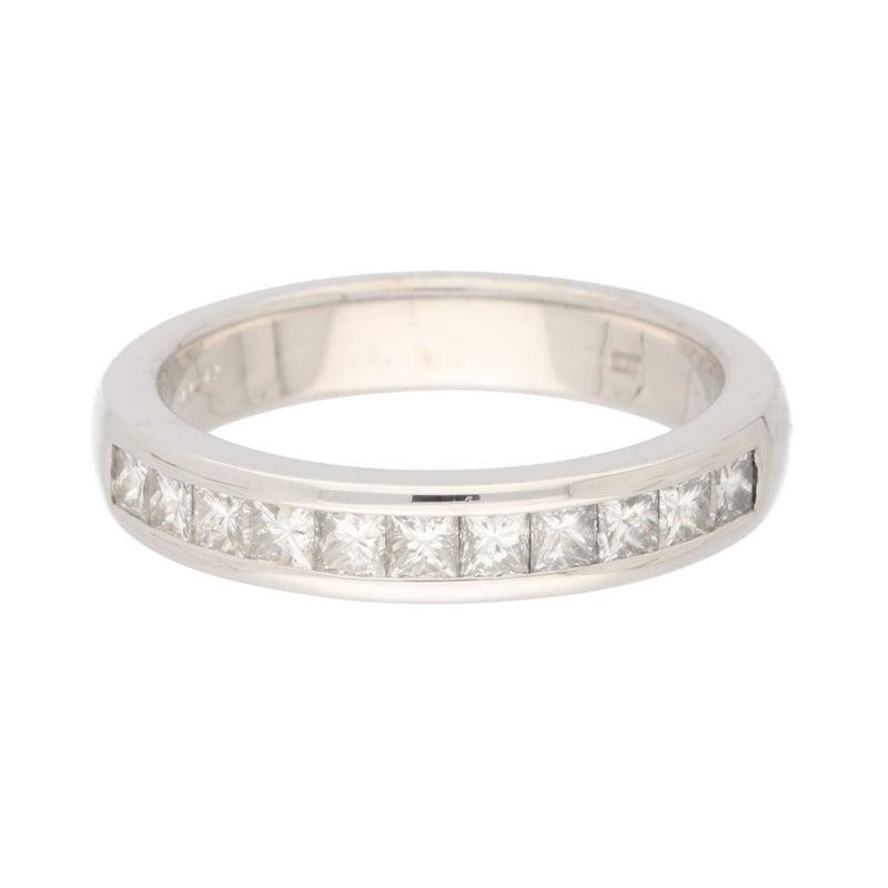 Pre - Owned Platinum Princess Cut Diamond Half Eternity Ring