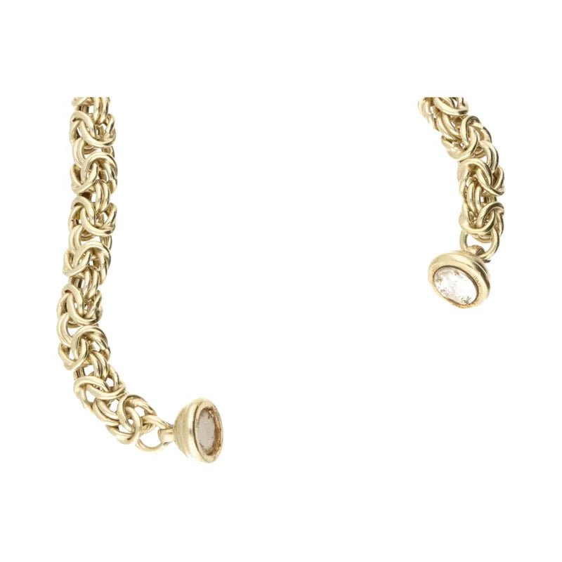 Pre - Owned Sterling Silver Gold Plated Byzantine Bracelet with Magnetic Clasp 19.5cm2026W34-6-7