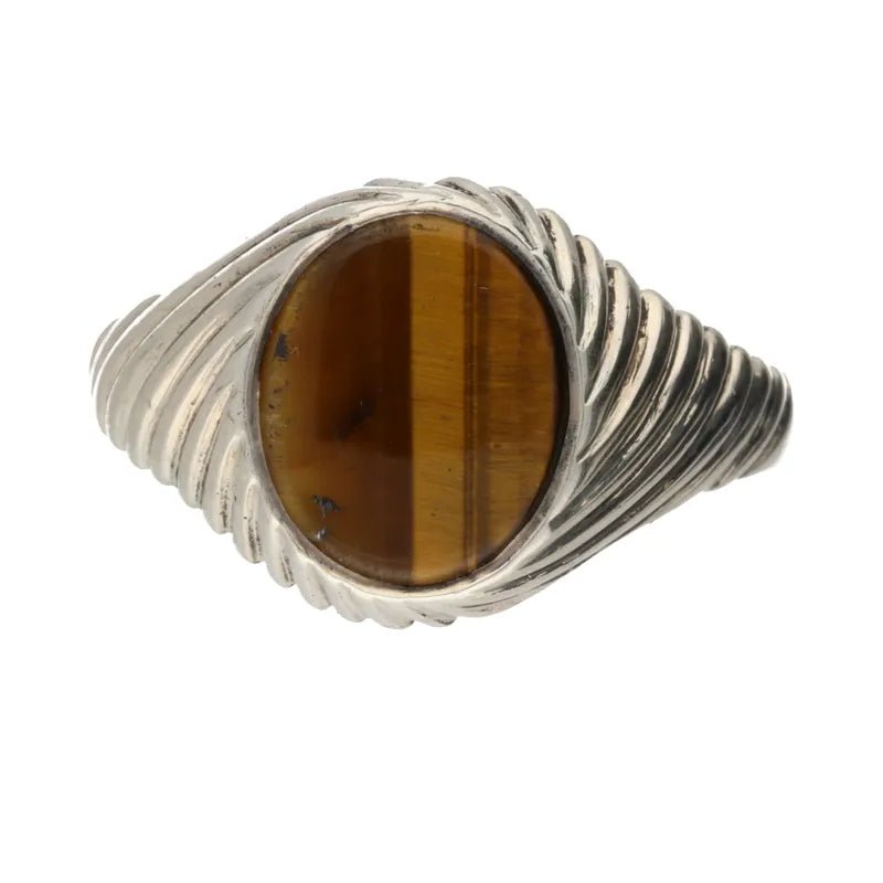 Pre - Owned Sterling Silver Tigers Eye Signet Ring2026W34-19-2