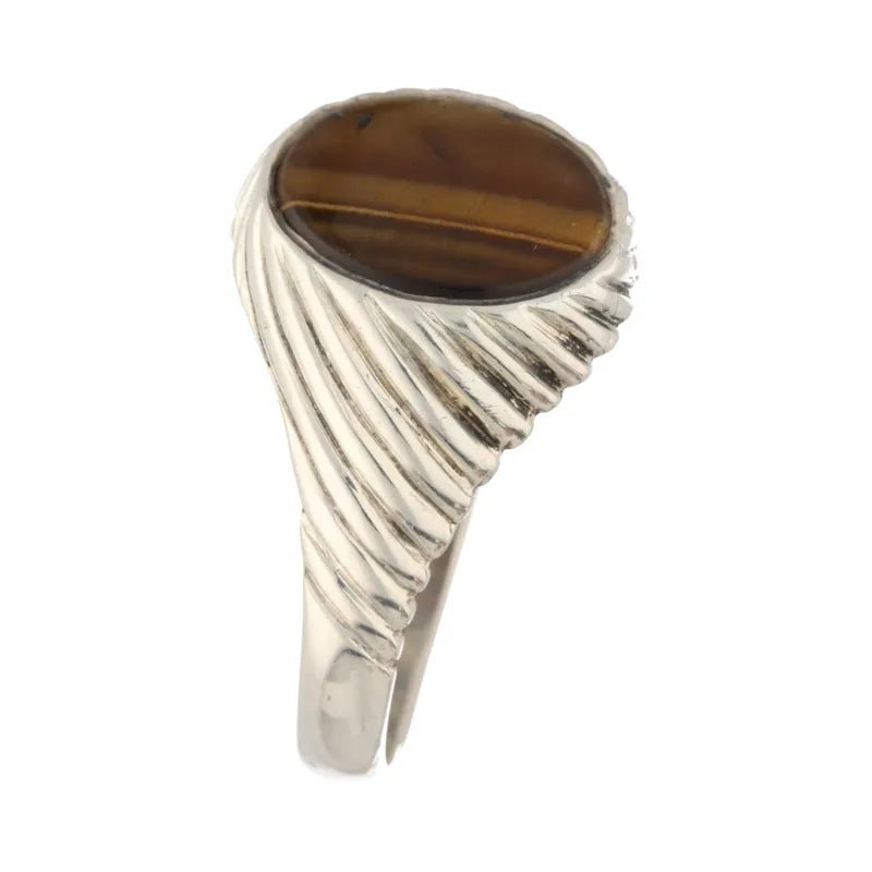 Pre - Owned Sterling Silver Tigers Eye Signet Ring2026W34-19-2