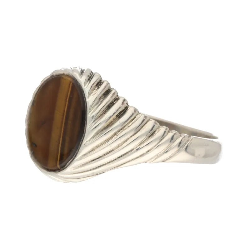 Pre - Owned Sterling Silver Tigers Eye Signet Ring2026W34-19-2