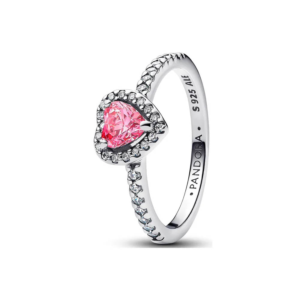 PANDORA Elevated Pink Heart Ring 198421c03