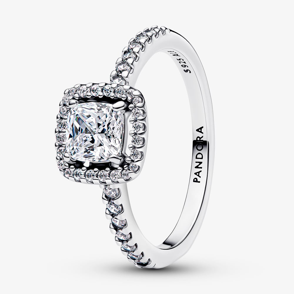 PANDORA Sparkling Square Halo Ring 193555C02