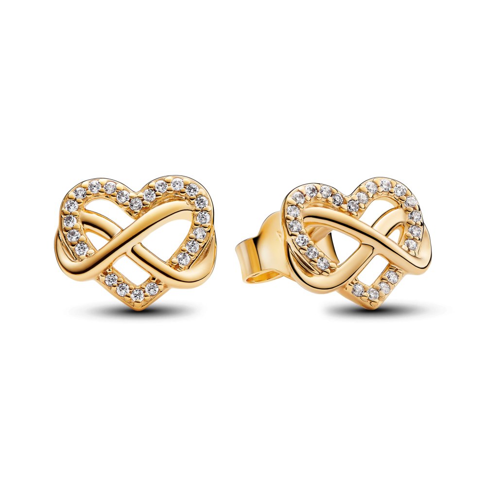 PANDORA Sparkling Infinity Heart Stud Earrings 262667C01