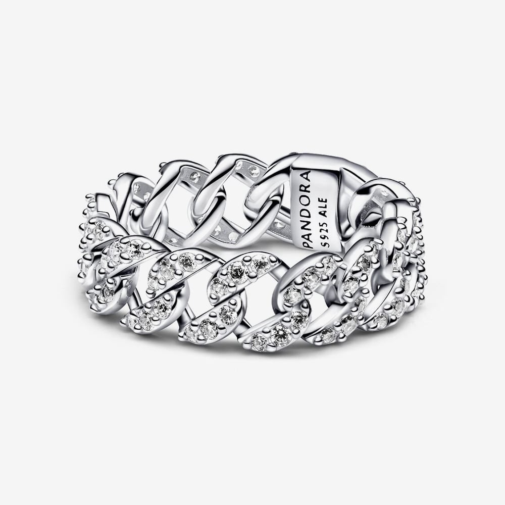 PANDORA Pave Cuban Chain Ring 193557C01