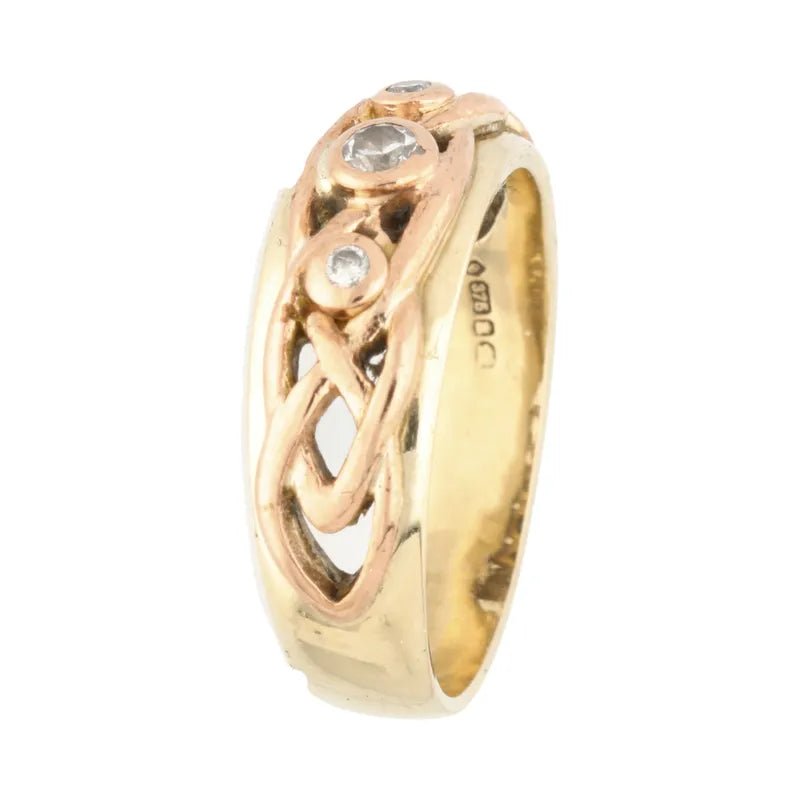 Refined Pre - Owned 9ct Yellow & Rose Gold Clogau Diamond Set Ring2026W35-33-7