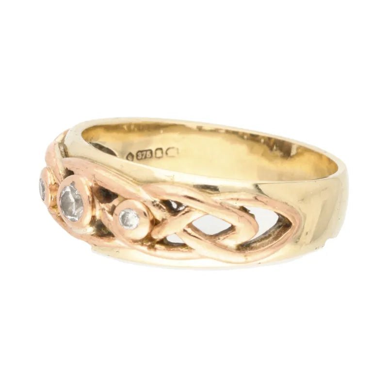 Refined Pre - Owned 9ct Yellow & Rose Gold Clogau Diamond Set Ring2026W35-33-7