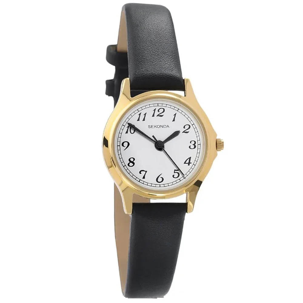 Sekonda Ladies Easy Read White Dial Black Strap Watch 4134.274134.27