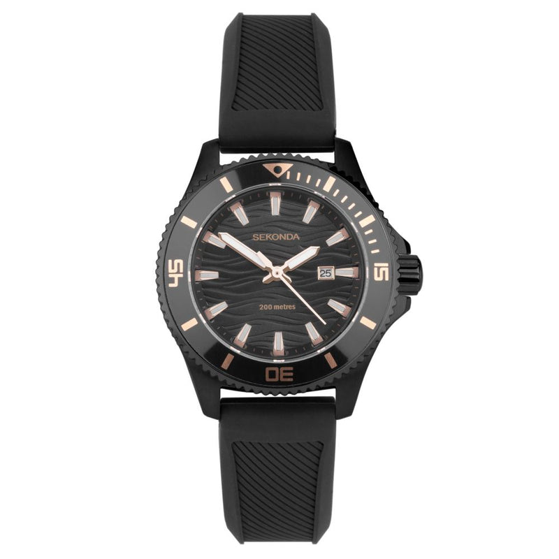 Sekonda Ladies Pacific Wave Black Case Watch 40574.2740574.27