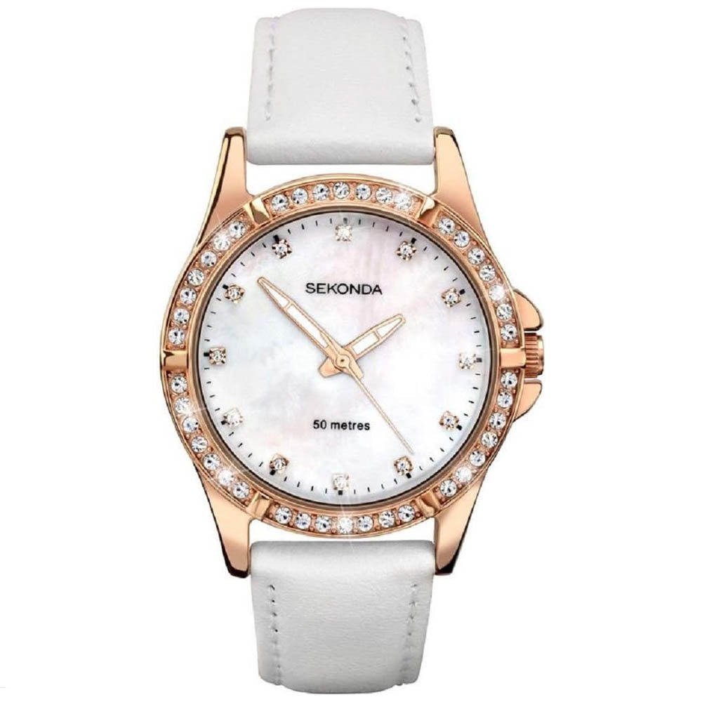 Sekonda Ladies White Leather Strap Watch 20472047.27