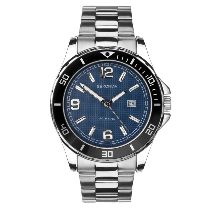 Sekonda Mens Classic Stainless Steel Watch with Blue Dial 1512.271512.27