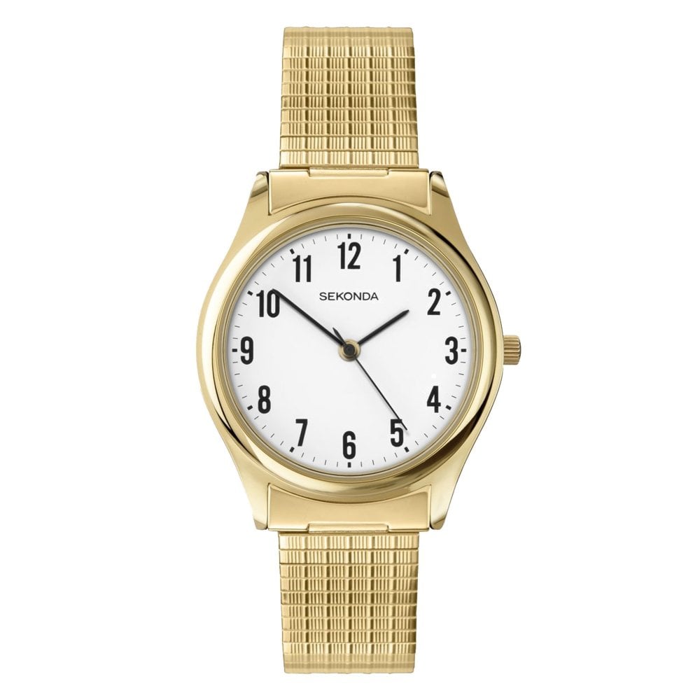 Sekonda Mens Easy Reader Round White Dial Expanding Bracelet Watch