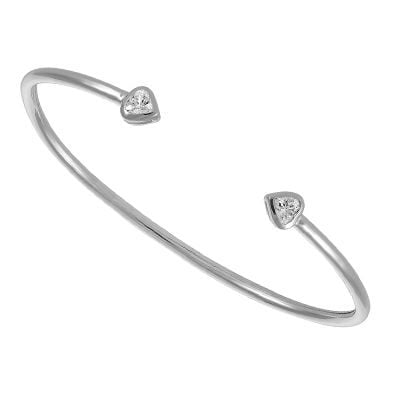 Sugar Sugar Ladies Cz Heart Torque Bangle