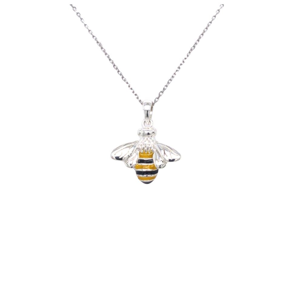 Sugar Sugar Silver &amp; Enamel Bee Pendant