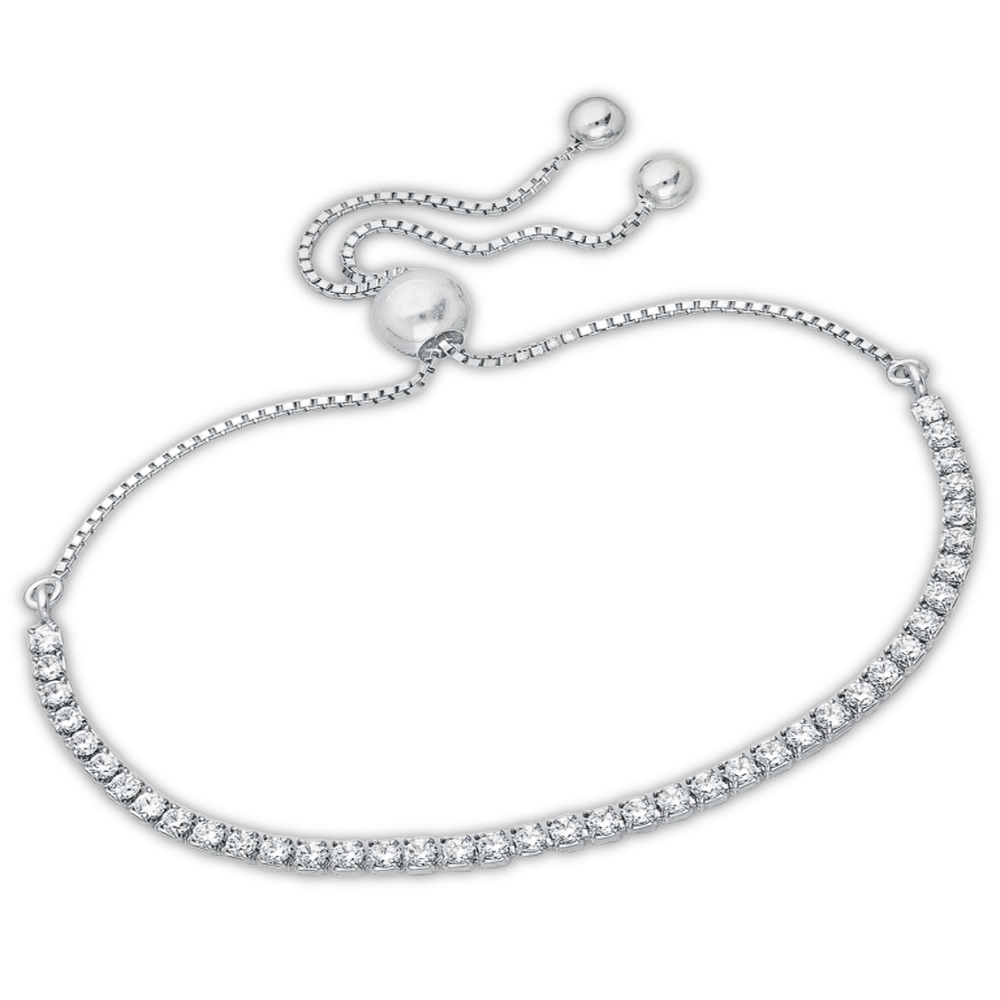 Sugar Sugar Sterling Silver Adjustable CZ Tennis Bracelet