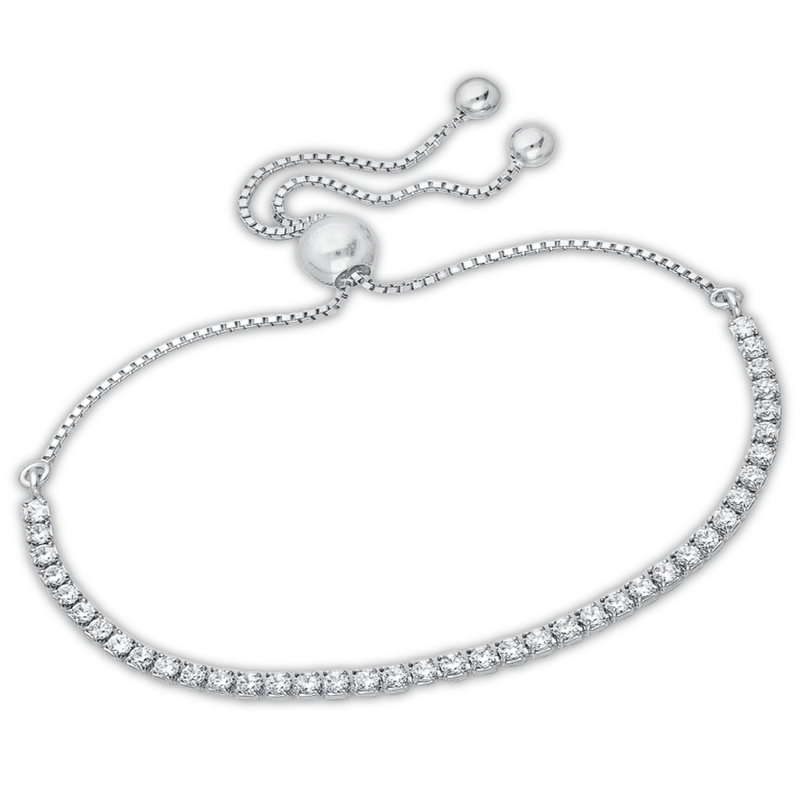 Sugar Sugar Sterling Silver Adjustable CZ Tennis Bracelet
