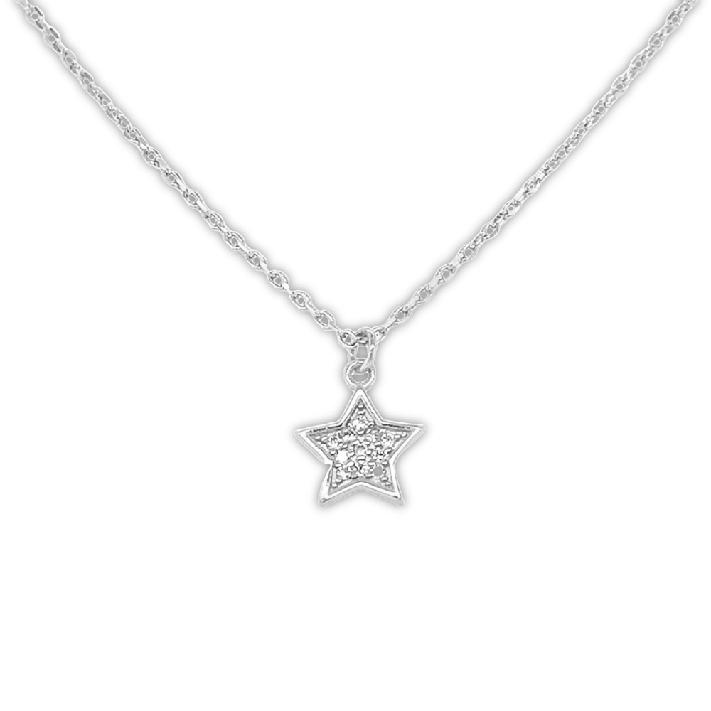 Sugar Sugar Sterling Silver Star Cz Necklace
