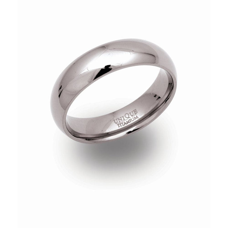 Titanium 6mm Polished Plain Ring