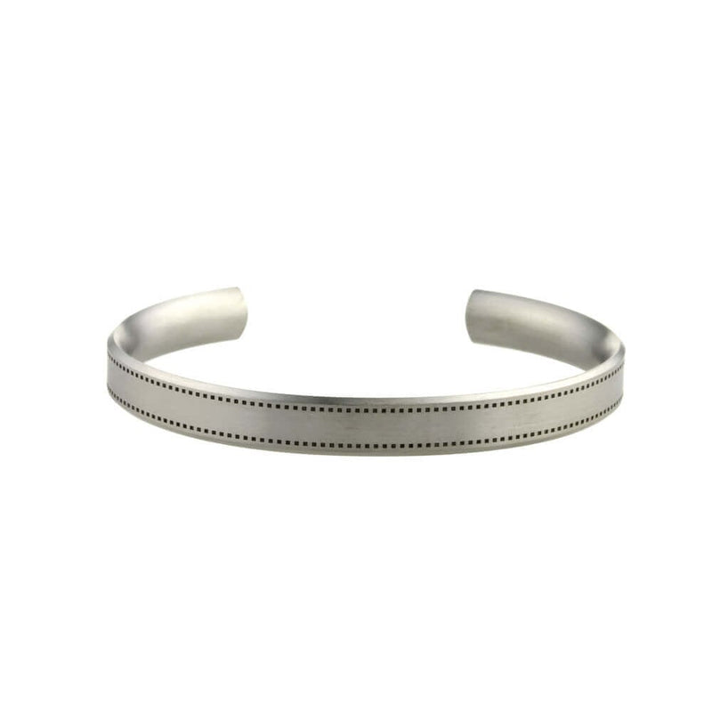 Titanium 8mm Wide Stitched Pattern Bangle243361