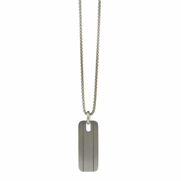 Titanium Stitched Pattern Pendant and Chain | David Christopher Jewellers
