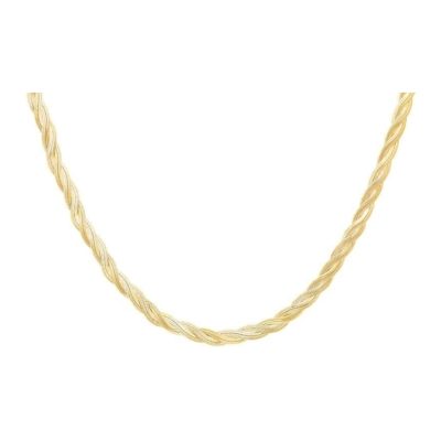 Yellow Gold Twined Herringbone Necklace
