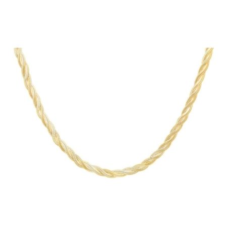 Yellow Gold Twined Herringbone Necklace
