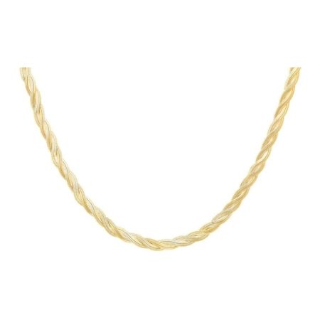 Yellow Gold Twined Herringbone Necklace