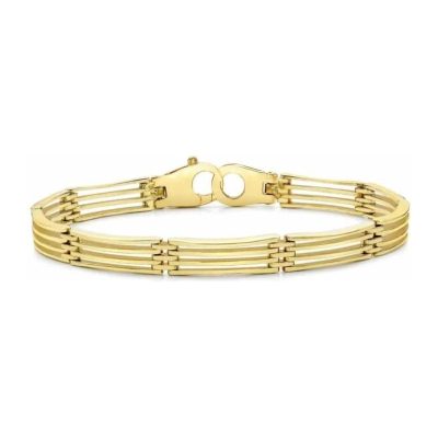 Gold 4 Bar Link 7 Inch Bracelet