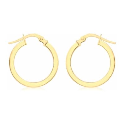 Gold 18mm Plain Creole Earrings