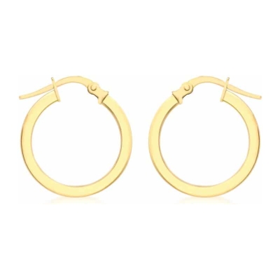 Gold 18mm Plain Creole Earrings