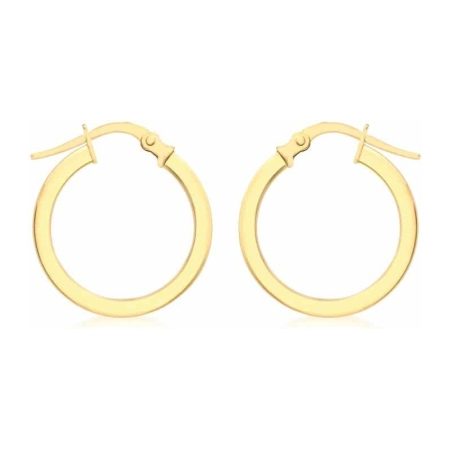 Gold 18mm Plain Creole Earrings
